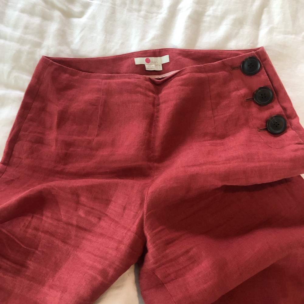 Boden linen Elegant Red Wide-Leg Pants Long EUC 2009 - Picture 6 of 10